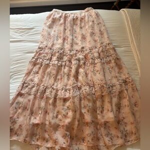 CAMI NYC light pink floral maxi skirt